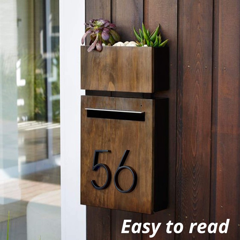HASWARE Floating House Number Sign: 5 inch Modern Door Signage
