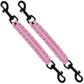 DORUI 2 PCS Dog Collar Safety Clips, Backup Clip Connector, Prong Collar, Dual Clasps Rotating Buckle for Small and Medium Dogs (Pink)