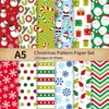 JarThenaAMCS 60 Sheets Christmas Pattern Paper A5 Snowman Santa Snowflake