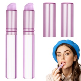2PCS Silicone Nail Brush, Ombre Nail Brush, Silicone Lip Brush, Reusable Silicone Nail Chrome Applicator, Silicone Nail Brush Tools for Chrome, Ombre, French Nail, Lipstick, Concealer(Purple)