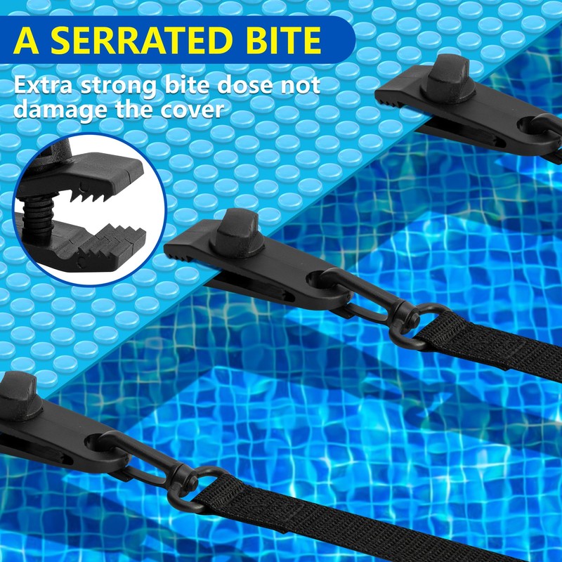 codree 24 Pcs Pool Solar Cover Reel Attachment Kit, Inground