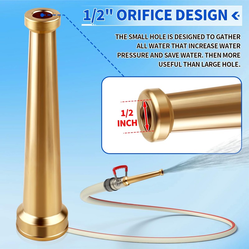 AquaNPT Brass Fire Equipment Hose Nozzle, 1-1/2" NST (NH) Fire