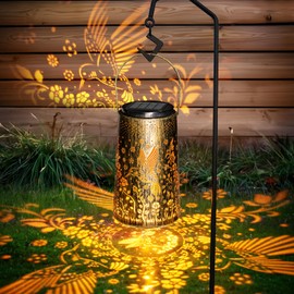 Hummingbird Outdoor Solar Lights for Yard, Hanging Solar Lanterns Outdoor Waterproof, Garden Decor Christmas Gifts for Mom Women Grandma, Hanging Decoration Outside for Yard, Patio, Porch, Lawn