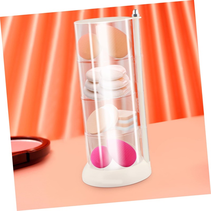 LABRIMP Cotton Swab Holder Rotatable Design Multi Makeup Organizer for