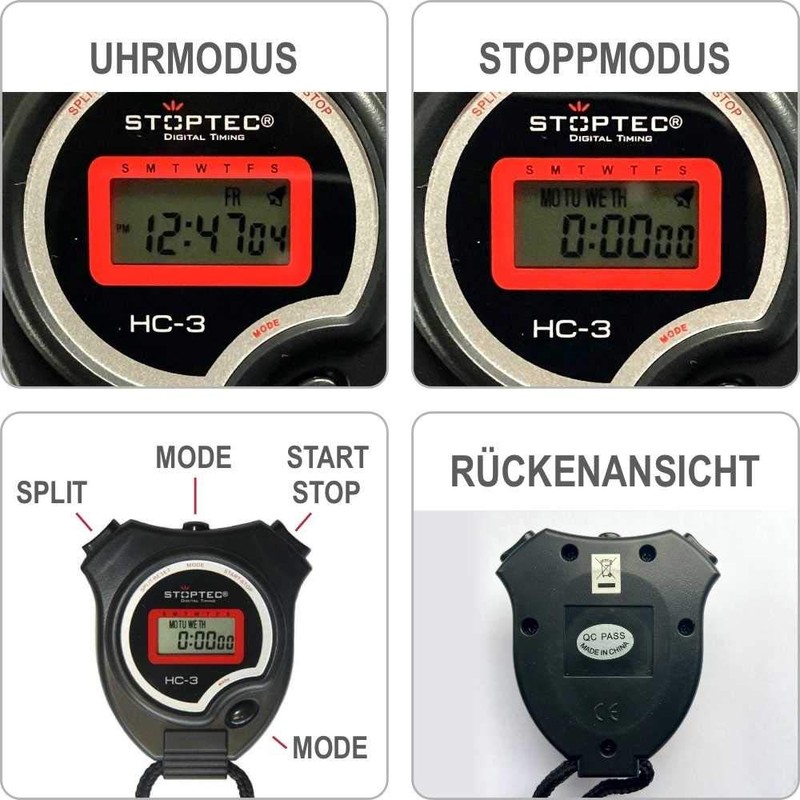 Stoptec HC-3 Stopwatch with Whistle - Digital Stopwatch | Hobby