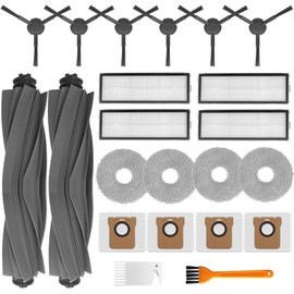 Bibemorol Bibemorol Zubeh?r f1r Dreame L10s Ultra / L10 Ultra Roboter Staubsauger, Zubeh?rset mit 2 Hauptb1rste, 4 staubbeutel, 4 HEPA Filter, 4 Wischt1cher, 6 Seitenb1rsten, 2 Reinigungsb1rsten(Schwarz)