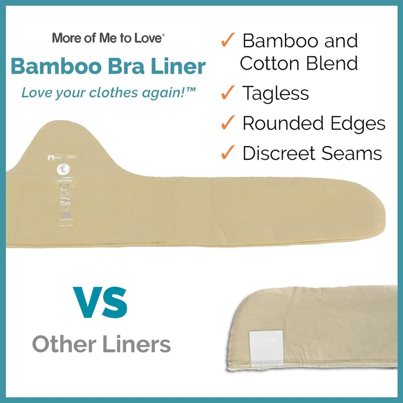 More of Me to Love Bamboo Bra Liner 3-Pack Large