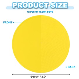 PATIKIL 12 Pcs 4" Poly Spot Markers Non-Slip Rubber Floor Dots and Storage Bag Flat Agility Cone for Sports Training Basketball Football Yellow