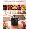 0.65Qt Mini Slow Cooker Ceramic Pot Support Dishwasher Safe, Black