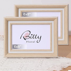 FALAZAR Marcos para fotos 2 Piezas, Portaretratos de 6x8 pulgadas,Marcos Decorativo para Cuadros de Pared y Mesa,BurlyWood