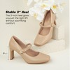 benassal Womens Mary Janes Chunky Heels Square Toe Pumps (10,Beige)