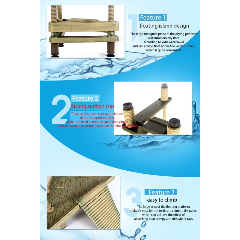 Large turtle basking platform, Floating dock for turtle tank, Turtle
