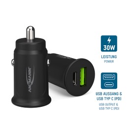 Ansmann InCar Charger CC230PD 1000-0029 Caricatore USB Automobile, Camion Corrente di Uscita Max. 3000 mA 2 x Presa A U