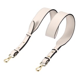 sourcing map Leather Purse Strap, 41.7"-43.3" Adjustable Crossbody Replacement Straps 1.5" Width for Handbags, Shoulder Bag (Beige White, Gold Clasp)