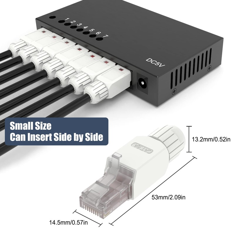 VCELINK Conector RJ45 sin herramientas, enchufe de terminación de campo