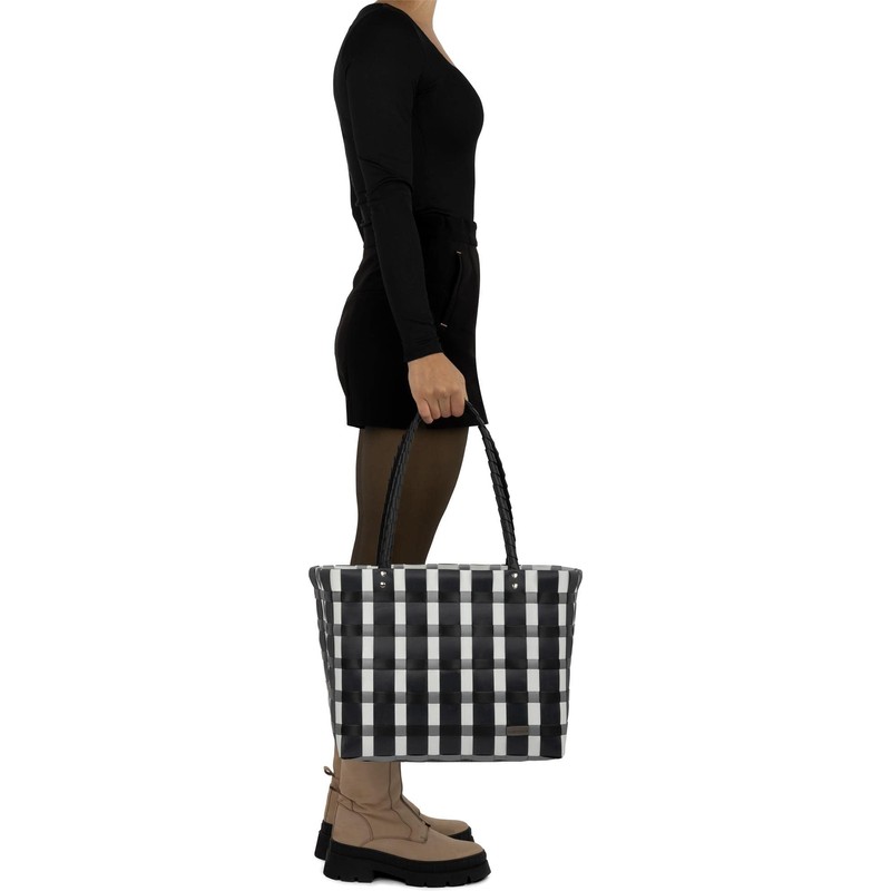Easy-care shopping basket with sewn-in inner pocket, tear-resistant, 70% recycled