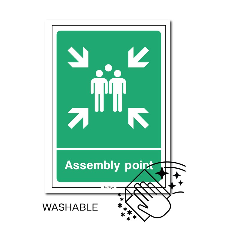 Fire Assembly Point Rigid Sign With Family Sign - Portrait