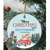 Merry Christmas Ornament with Custom Name Quitman Louisiana LA State