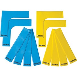 GAMMA Sports Court Training, Mini Court Lines, 12pk, Yellow/Blue, Court Line Markers, Pickleball, Tennis, Racquet Sports, Durable, Easy Setup, Portable Court