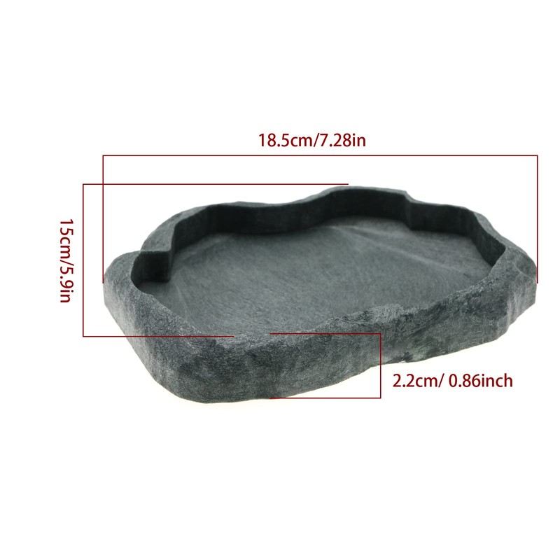 VGOL Reptiles Water Tray Tortoise Feeder Lizard Water Dish Resin