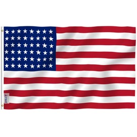 Anley Fly Breeze 3x5 Foot US National 48 Stars Flag - Vivid Color and Fade proof - Canvas Header and Double Stitched - 48 Stars American United States 1912 Flags Polyester with Brass Grommets 3 X 5 Ft