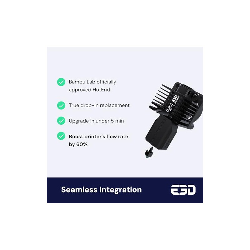High Flow Bambu Hotend: Bambu Approved ObXidian™ HotEnd para Bambu