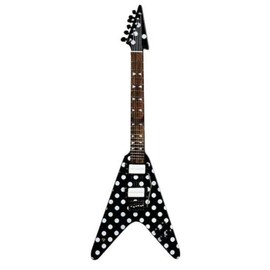 FanMerch Mini Guitar Randy Rhoads Collectible Harpoon Polka Dot V Replica RR-108