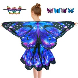 Sunlisky Butterfly Costume Children's Butterfly Costume Girls Set of 4 (Cape, Skirt, Mask and Hairpins) Costume Butterfly Children