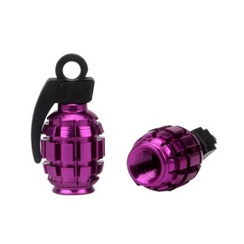 SENZEAL 5x Grenade Bomb Tyre Valve Caps Aluminum Alloy Car Motorbike Dust Stem Caps Purple