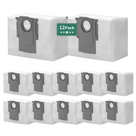 12 Pack Dust Bag for roborock Cleaning Robot Q5+,Q5 Max+,Q5 pro+,Q7+,Q7 Max+/Max,Q8 Max+,S8+,S8 Pro Ultra,S7 Pro Ultra,S7 MaxV Ultra,T8,G10s,3.2L Large Capacity Vacuum Bags Dirt Waste Storage Bags