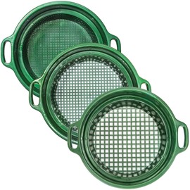 ASR Outdoor 3pc DEEP Stacking Classifier Screen Set with Handles, Heavy Duty 5 Gallon Plastic Sifting Sieve (1/2, 1/4, 1/8)