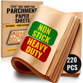 220 PCS Parchment Paper Baking Sheets, 12x16 Inches by Baker's Signature | Precut Non-Stick & Unbleached - Will Not Curl or Burn, Non-Toxic & Comes in Convenient Packaging