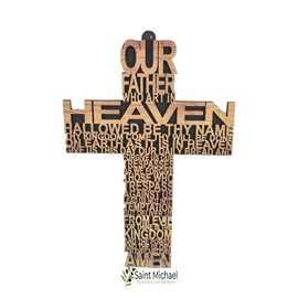 Our Father Prayer Wooden Wall Cross - Wall hanging Religious Décor with The lords Prayer Cross - Gift for any special Occasion
