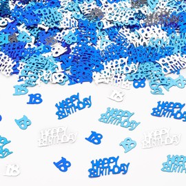 Pack of 800 Confetti Table Decoration Birthday 18 Party Decorations Happy Birthday Confetti Blue, Confetti Decoration 18th Birthday for Men and Women