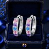 Aretes Plata Pura Con Moissanita Diseño Minimalista 13mm
