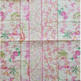 TWO Individual Napkins Flowers Orchids Lunch for Decoupage (994)