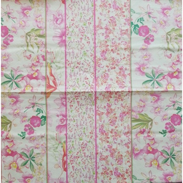 TWO Individual Napkins Flowers Orchids Lunch for Decoupage (994)