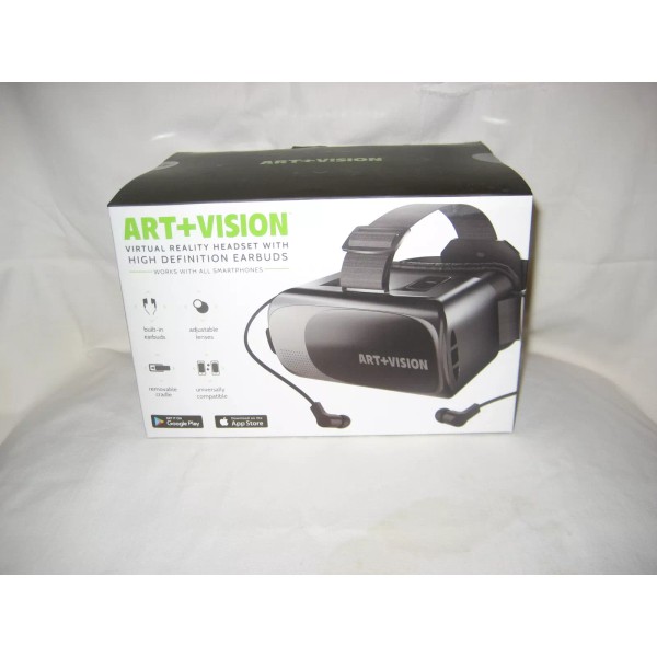 Art+Vision Virtual Reality Headset For Smartphones w/ High Definition Earbuds