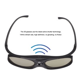 144Hz 3D Glasses, 2 Pack DLP Link 3D Active Shutter Glasses LCD Lens 3D Projector Glasses for 3D DLP Orojectors
