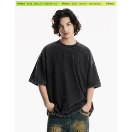 MIDMX 3-Pack Heavyweight Cotton Oversized T-Shirts for Men Women Acid-Washed Unisex Streetwear Short Sleeve Tees
