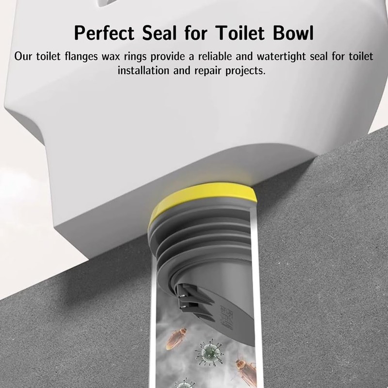 2PCS Toilet Flanges Wax Rings with Prevent Backflow Valve -