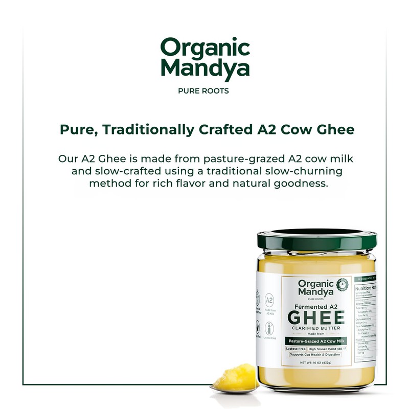 A2 Desi Grass-Fed Ghee Clarified Butter, Pasture Raised, Lactose Free,