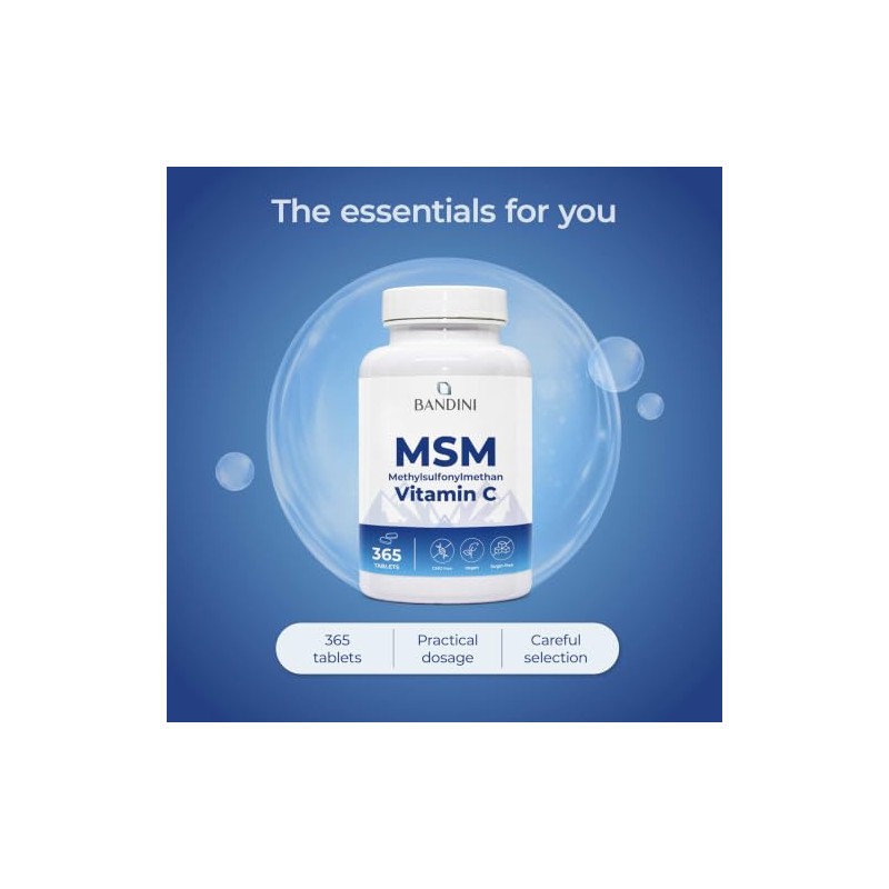 Bandini® MSM 2000 mg - 365 High Strength Tablets -
