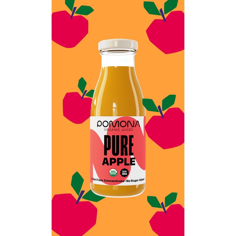 Pomona Organic Apple Juice (Pack of 12), Cold Pressed USDA
