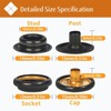 SUNOR 100 Sets Snap Buttons,Heavy Duty Snap Fasteners Kit 15mm