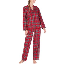 Family Pajamas Women's Matching Family PJs Holiday Plaid Pajama Set (Small) Red