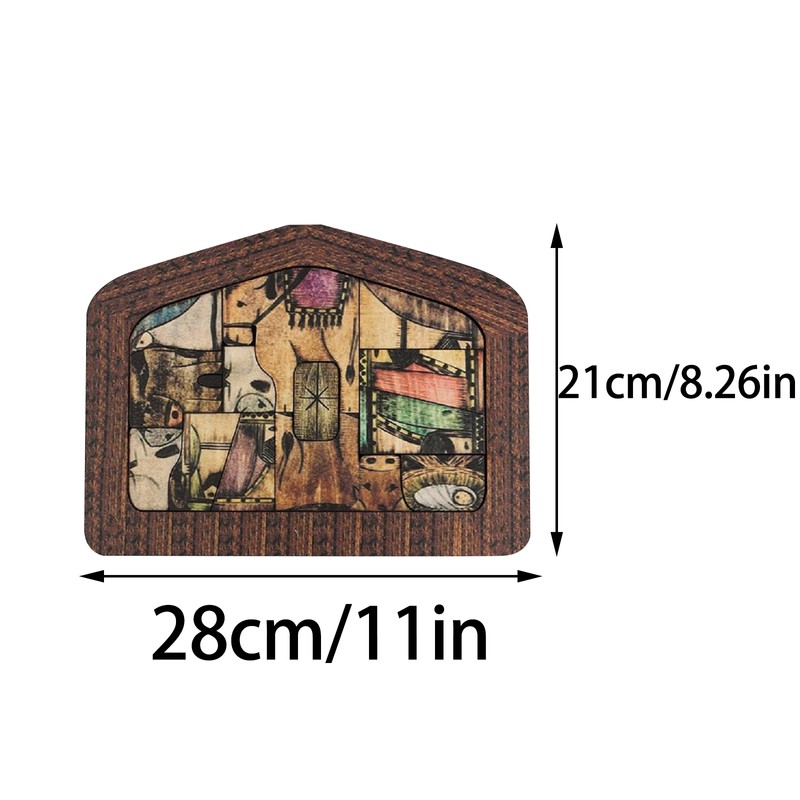 Wooden Puzzle Develop Visualization Skills Brain Teaser Educational Puzzle for