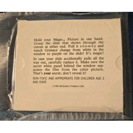 McDonald's Vintage McDonald's Happy Meal toy 1985 Magic Picture Grimace trick NIP