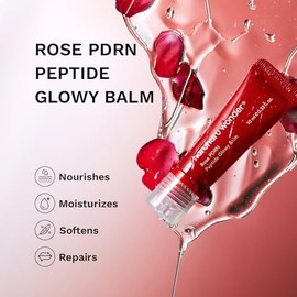haruharu wonder Rose PDRN Peptide Glowy Balm, Instant Moisture, Repairs Dry Cracked Lips, 24HR Moisture, No Waxy Finish, Vegan, Silicon Free, Micro Pl