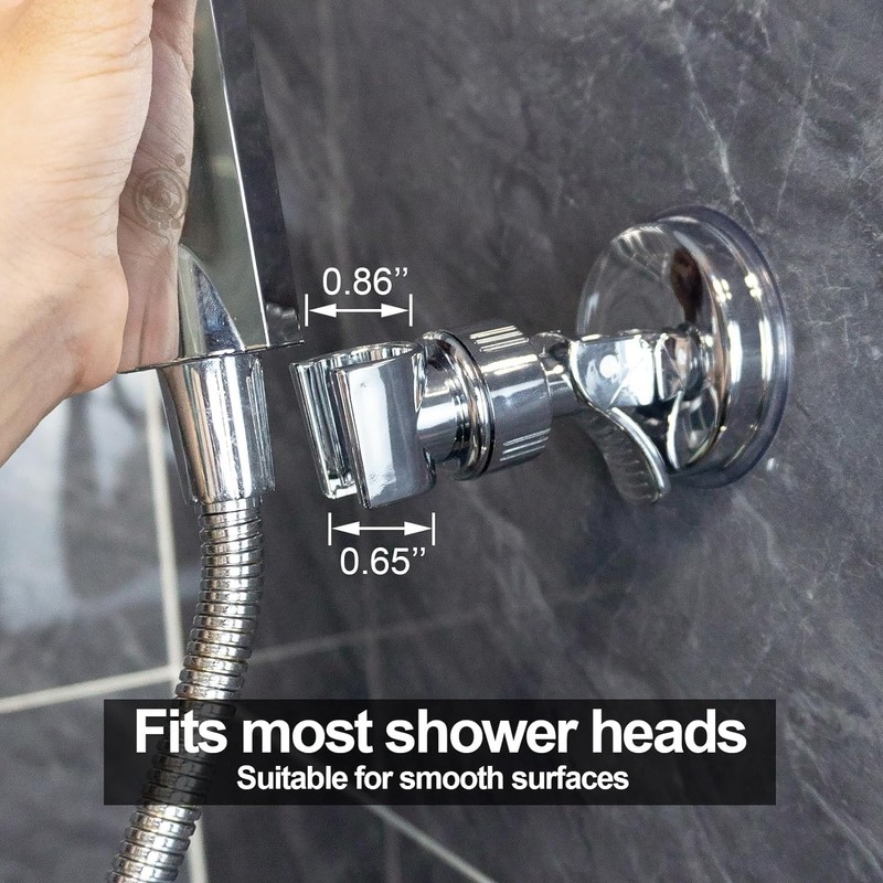 Bathroom Suction Cup Handheld Shower Head Bracket, 2Pcs Rotatable Bathroom